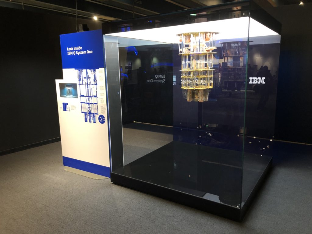 IBM Q quantum computing exhibit at the Museum of Science. Boston, in April, 2019